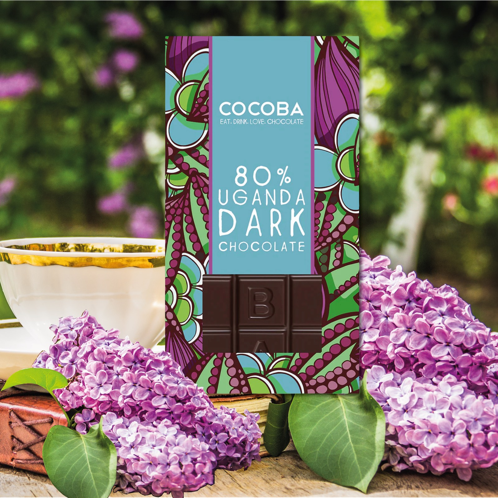 Tabletă ciocolată neagră cu 80% cacao de Uganda 100G