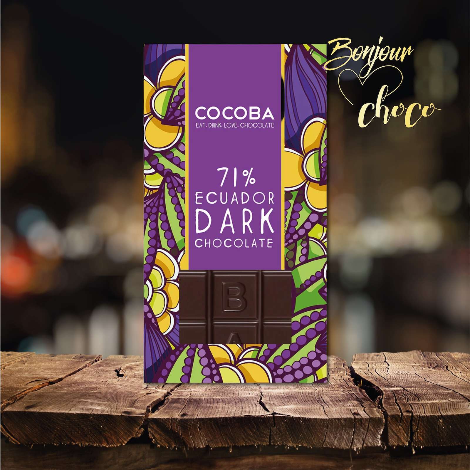 Tabletă ciocolată neagră cu 71% cacao de Ecuador 100G